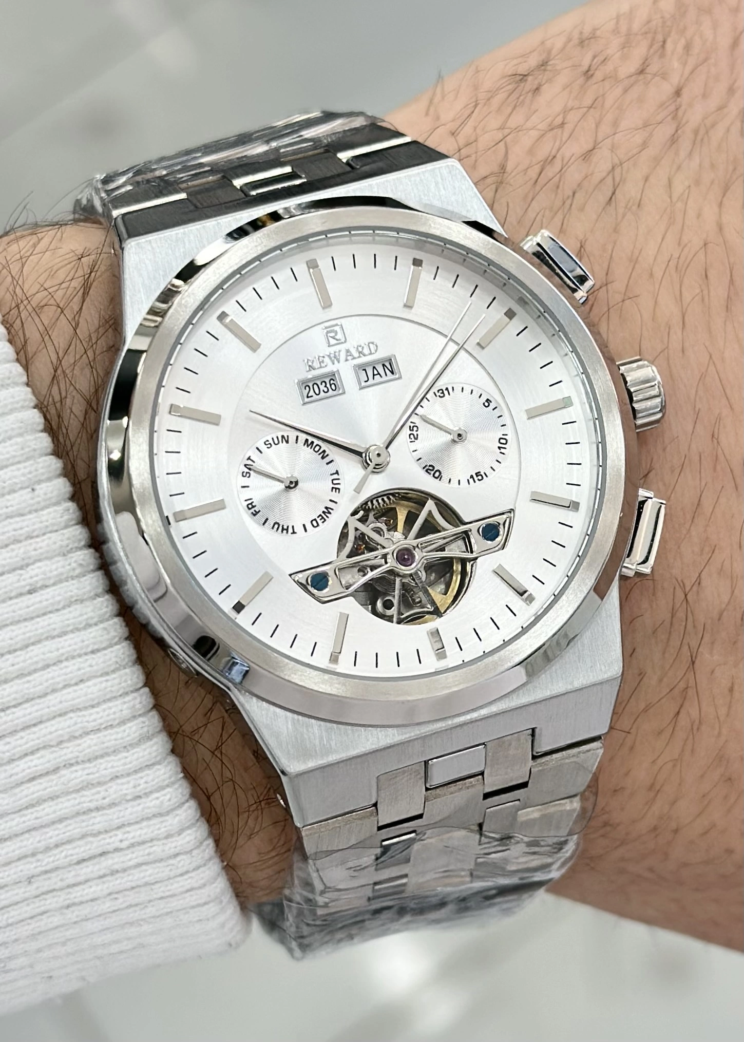 Reward Çelik Kordon Fonksiyonlu Siyah kadran Su Geçirmez Orijinal 2 Yıl Garantili Erkek Kol Saati ILK.91