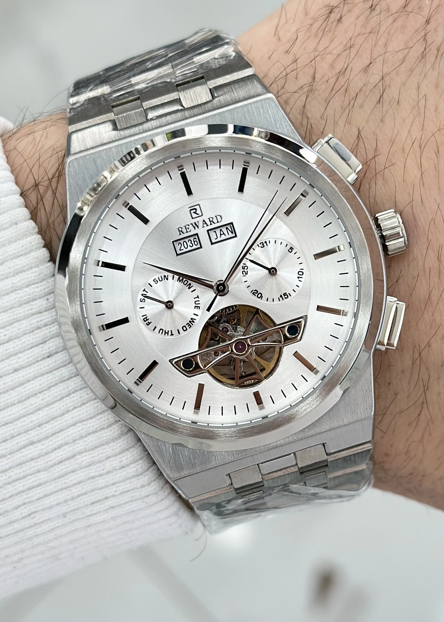 Reward Çelik Kordon Fonksiyonlu Siyah kadran Su Geçirmez Orijinal 2 Yıl Garantili Erkek Kol Saati ILK.91