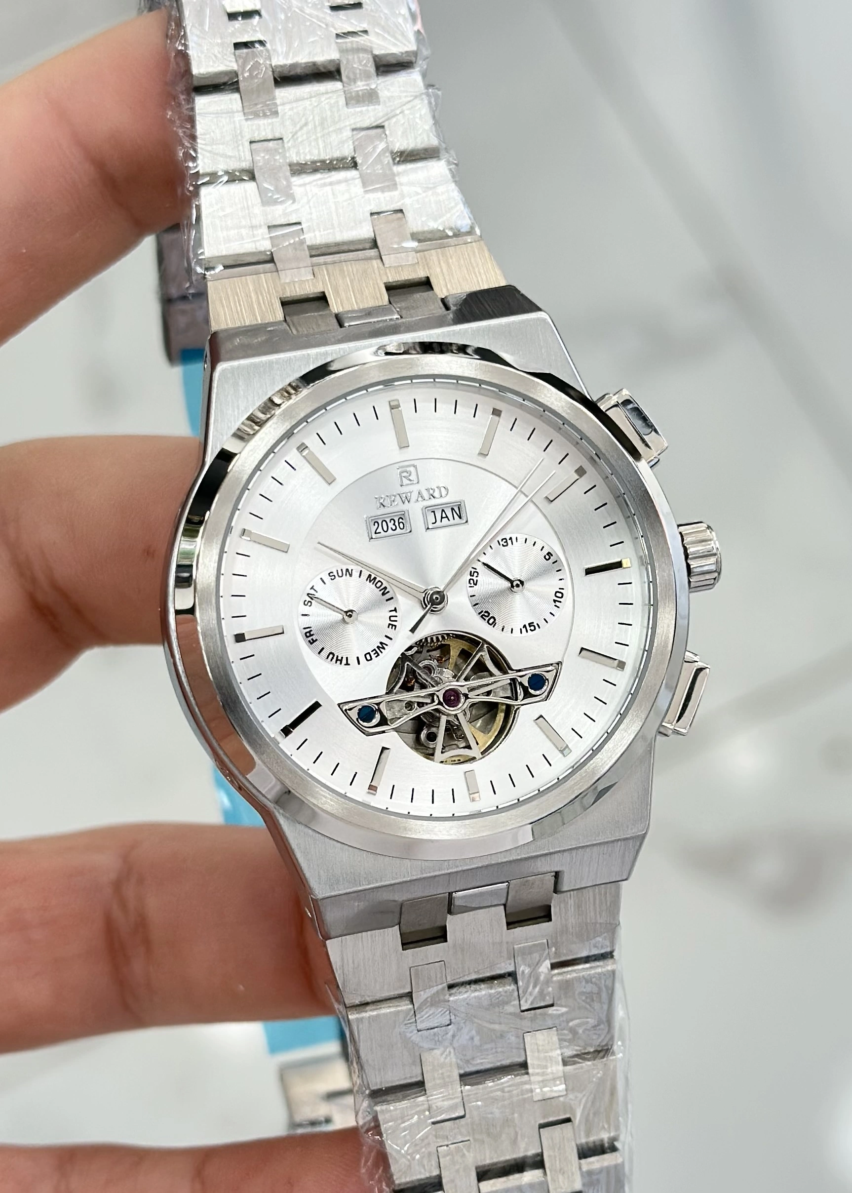 Reward Çelik Kordon Fonksiyonlu Siyah kadran Su Geçirmez Orijinal 2 Yıl Garantili Erkek Kol Saati ILK.91