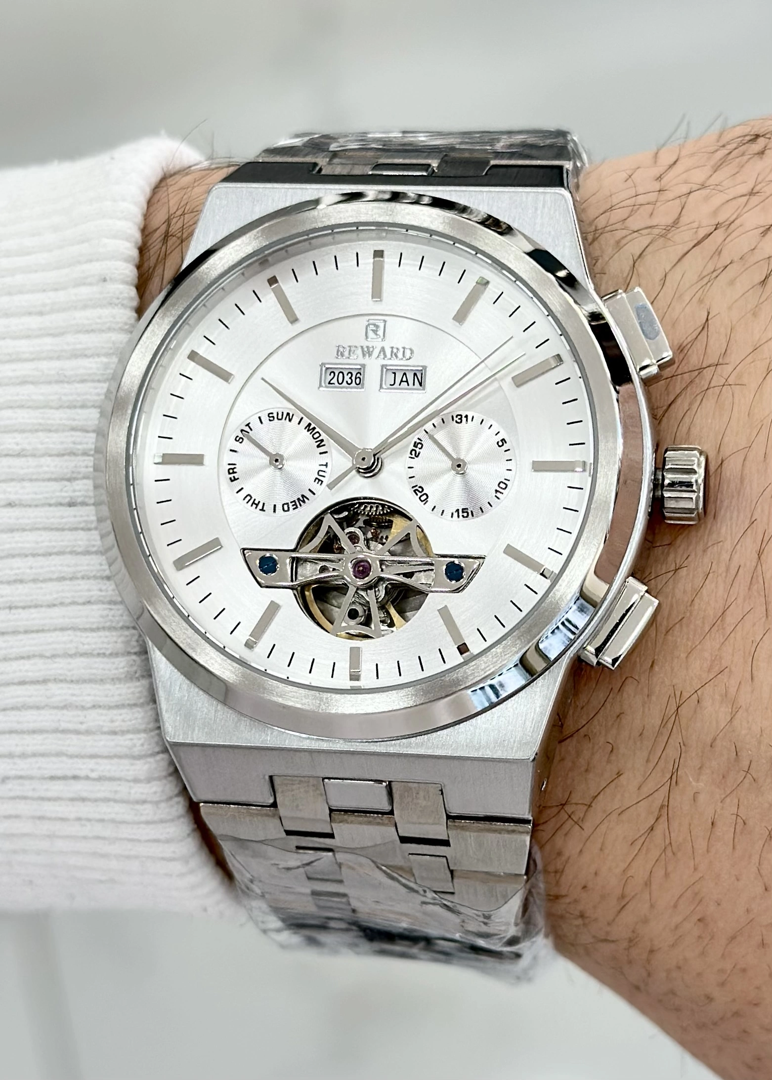 Reward Çelik Kordon Fonksiyonlu Siyah kadran Su Geçirmez Orijinal 2 Yıl Garantili Erkek Kol Saati ILK.91