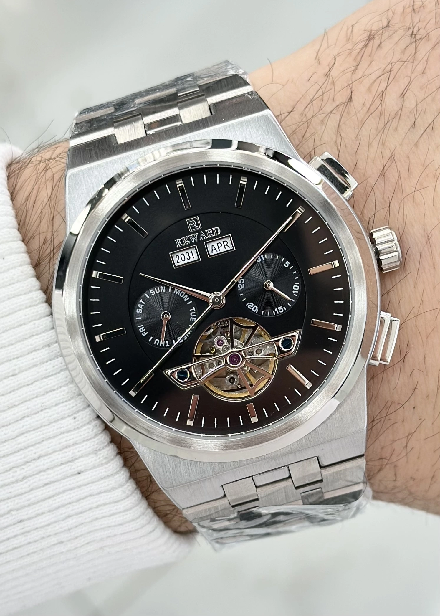 Reward Çelik Kordon Fonksiyonlu Su Geçirmez Orijinal 2 Yıl Garantili Erkek Kol Saati ILK.92