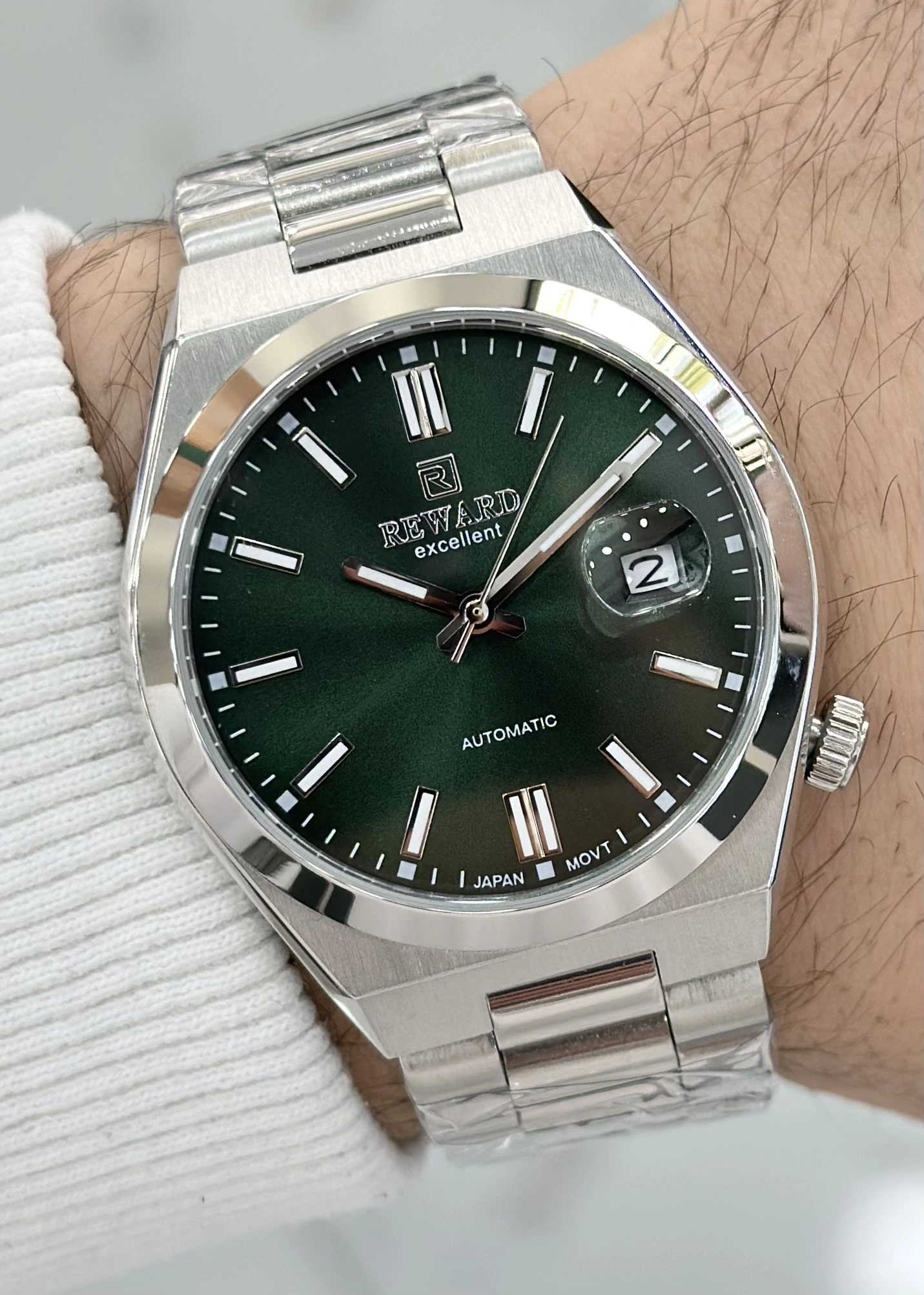 Reward Orijinal 2 Yıl Garantili Yeşil Katran Çelik Kordon Otomatik Erkek Kol Saati ILK.23.CC