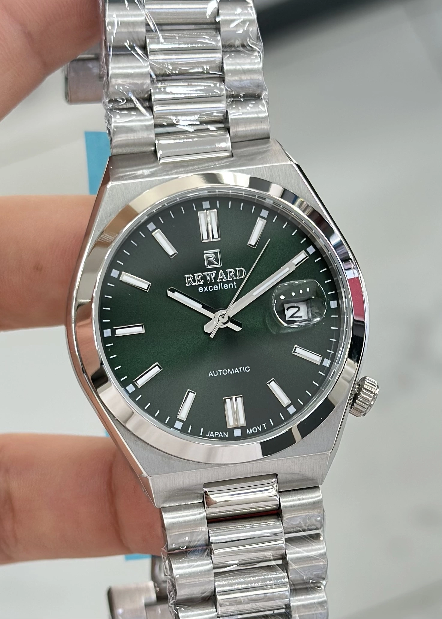 Reward Orijinal 2 Yıl Garantili Yeşil Katran Çelik Kordon Otomatik Erkek Kol Saati ILK.23.CC