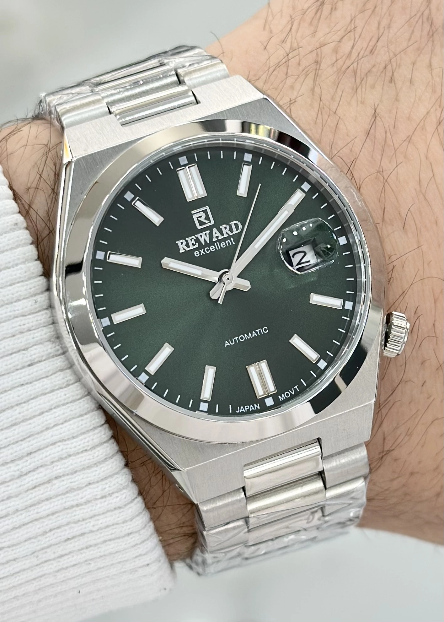 Reward Orijinal 2 Yıl Garantili Yeşil Katran Çelik Kordon Otomatik Erkek Kol Saati ILK.23.CC