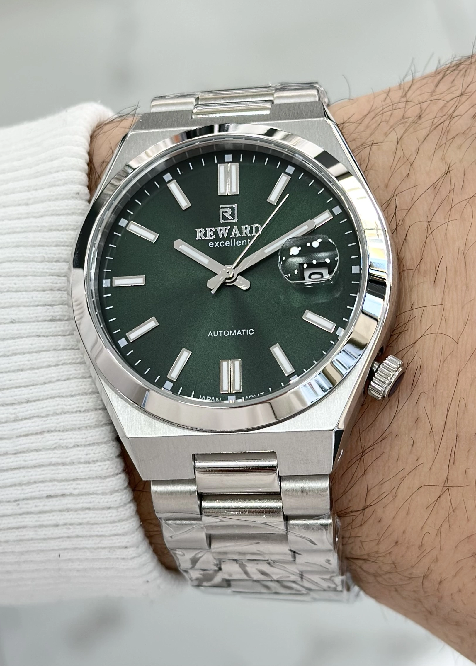 Reward Orijinal 2 Yıl Garantili Yeşil Katran Çelik Kordon Otomatik Erkek Kol Saati ILK.23.CC