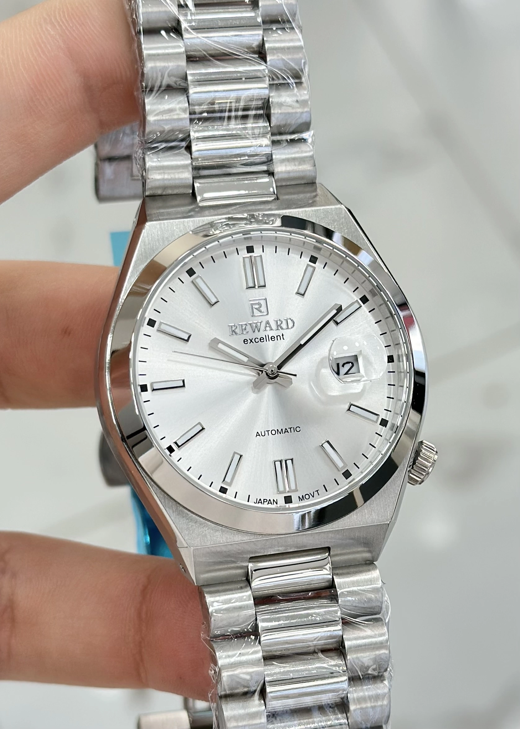 Reward Orijinal 2 Yıl Garantili Beyaz Katran Çelik Kordon Otomatik Erkek Kol Saati ILK.23.KT