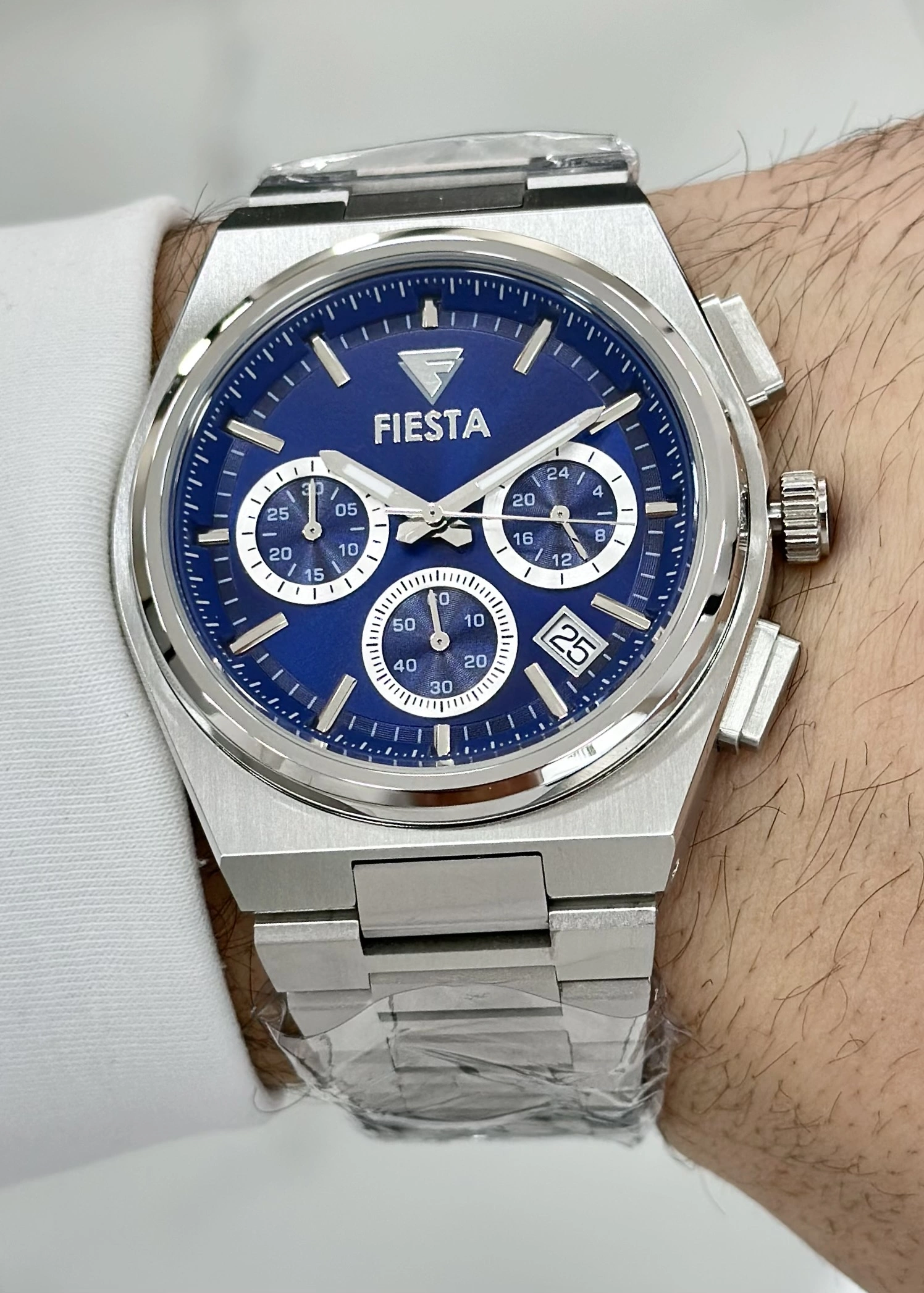 FİESTA FONKSİYONLU ÇELİK KORDON LACİVERT KADRAN ORJİNAL 2 YIL GARANTİLİ SU GEÇİRMEZ HEDİYELİK ERKEK KOL SAATİ