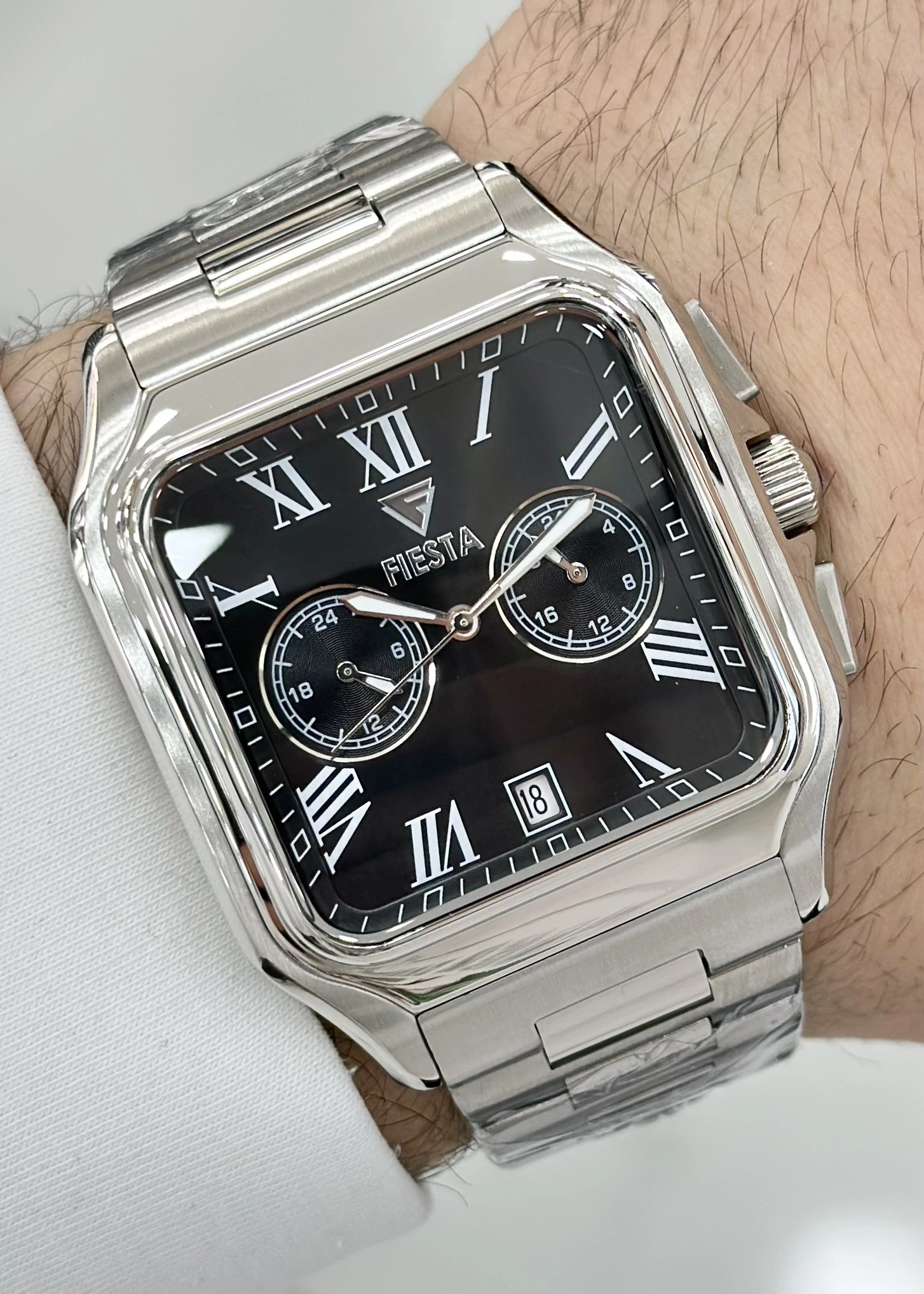 DAMAT SAATİ FİESTA ÇELİK ERKEK KOL SAATİ KARE KASA SU GEÇİRMEZ