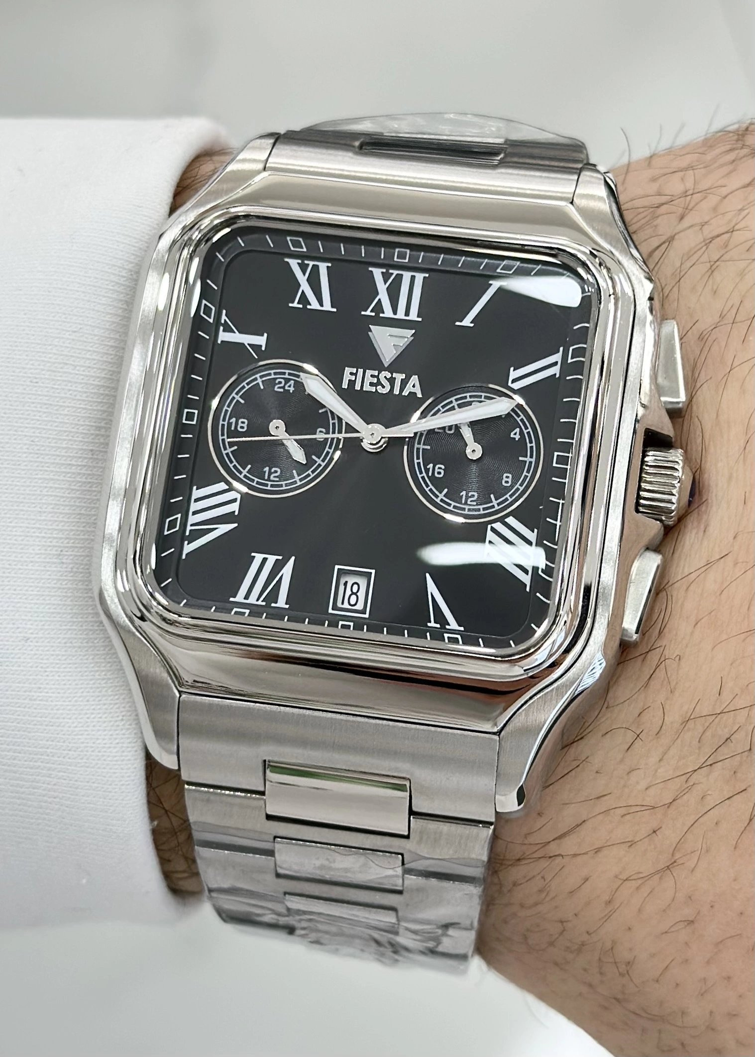 DAMAT SAATİ FİESTA ÇELİK ERKEK KOL SAATİ KARE KASA SU GEÇİRMEZ