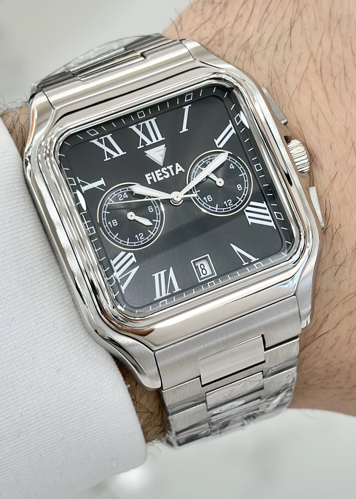 DAMAT SAATİ FİESTA ÇELİK ERKEK KOL SAATİ KARE KASA SU GEÇİRMEZ