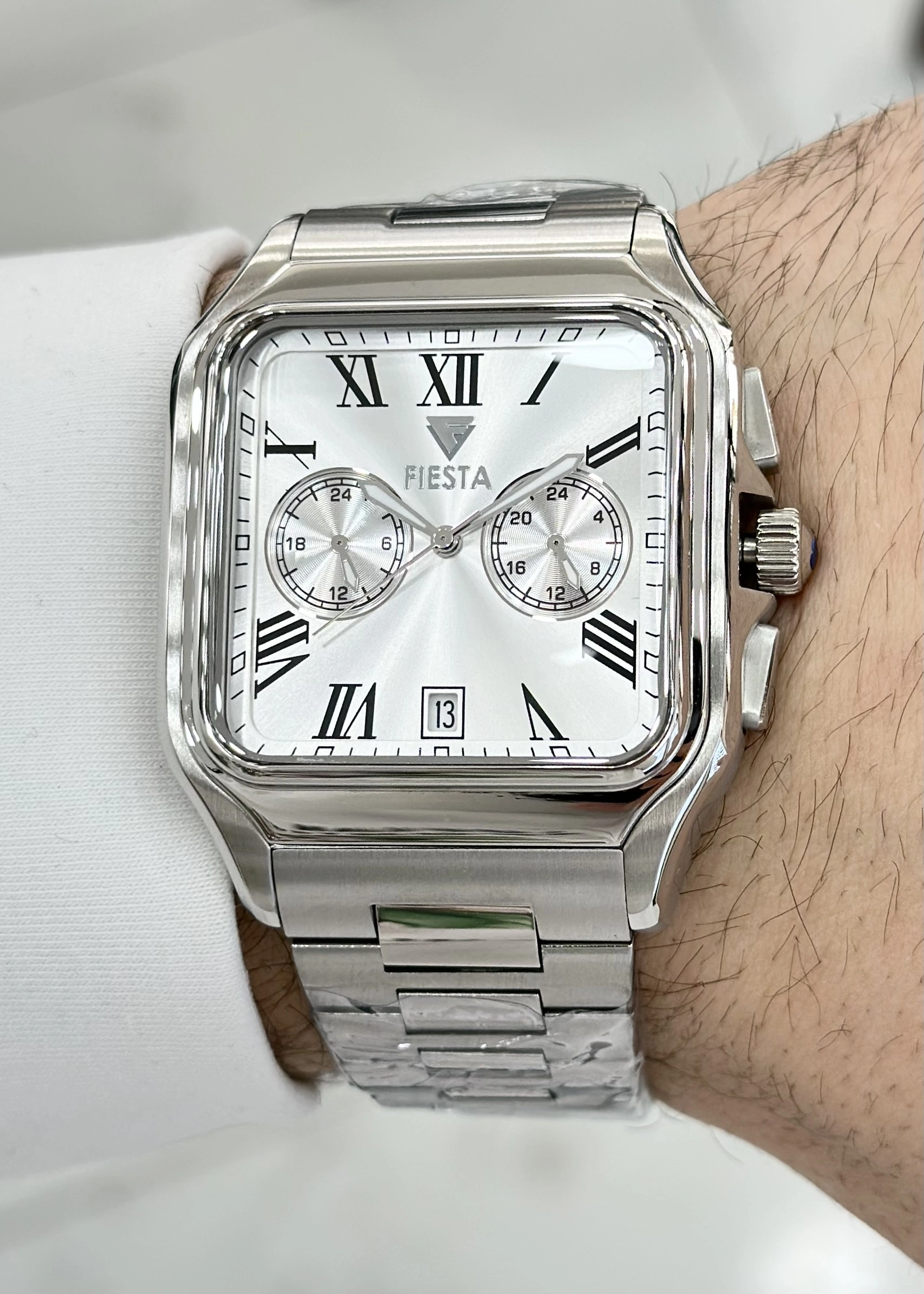 DAMAT SAATİ FİESTA ÇELİK ERKEK KOL SAATİ KARE KASA SU GEÇİRMEZ