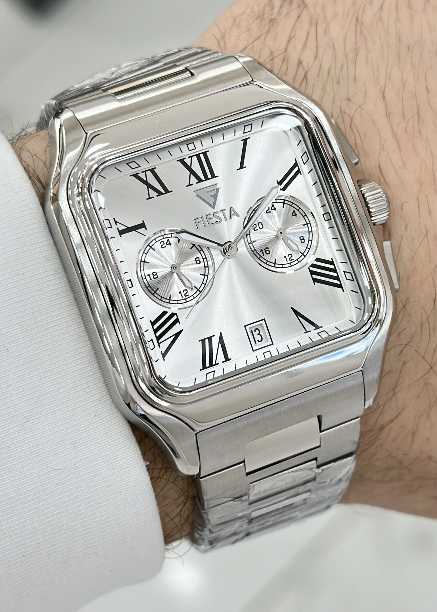 DAMAT SAATİ FİESTA ÇELİK ERKEK KOL SAATİ KARE KASA SU GEÇİRMEZ