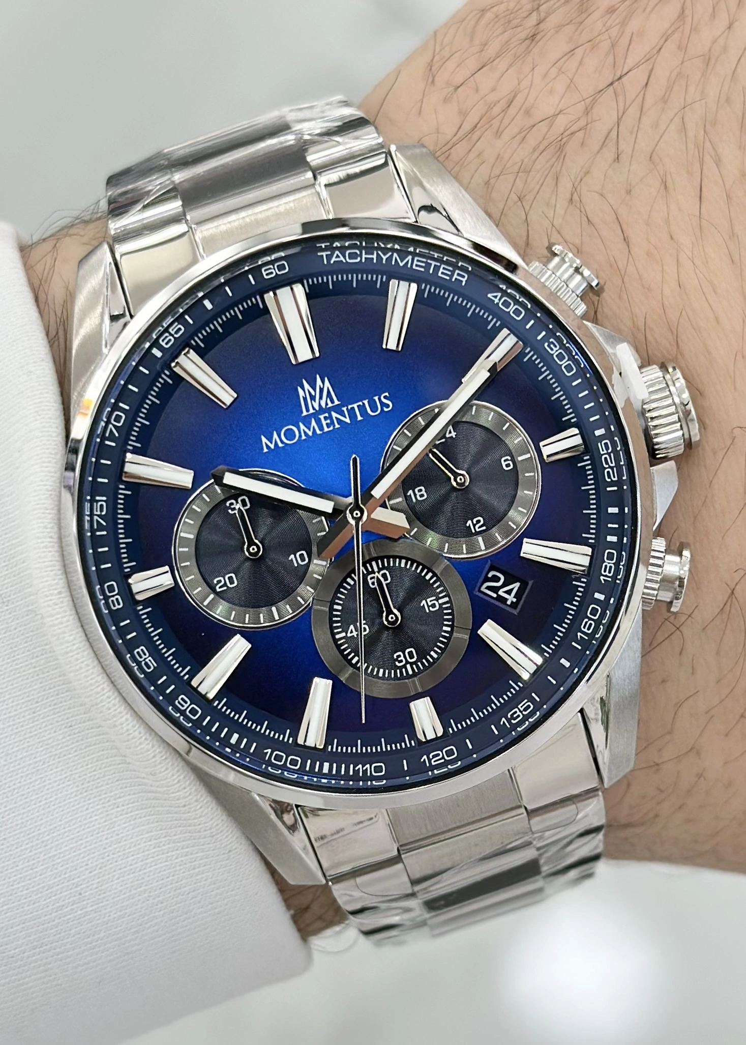 Momentus Orijinal Fonksiyonlu Lacivert Kadran Su Geçirmez Çelik Kordon Erkek Kol Saati ILKSC370S-11SS