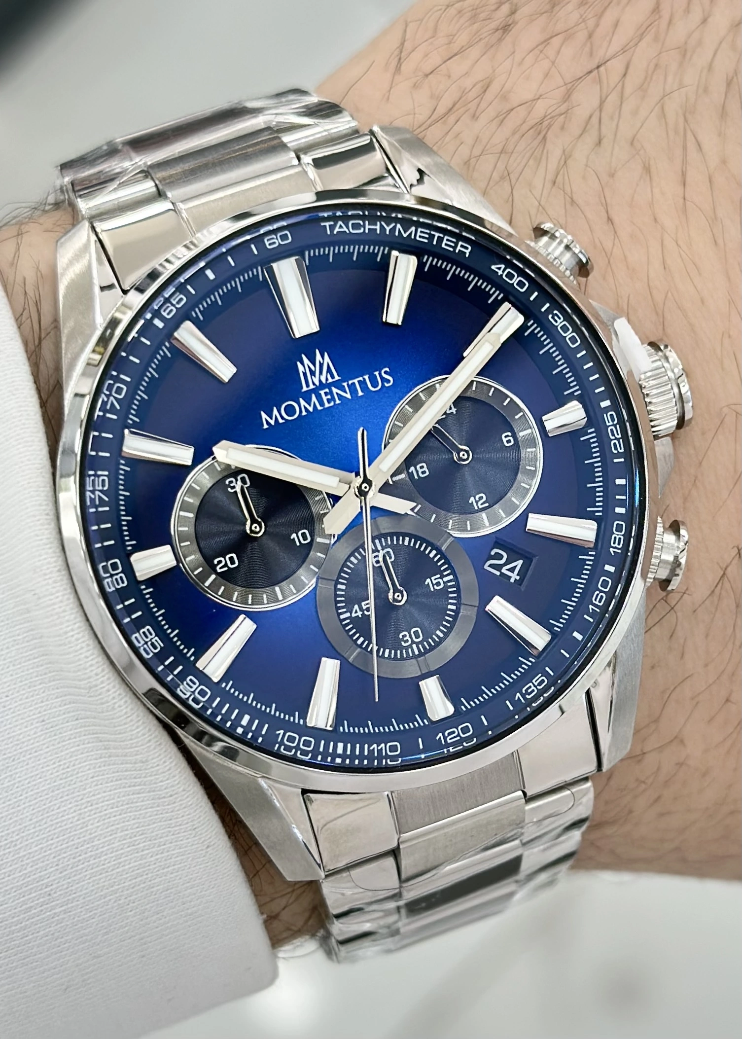 Momentus Orijinal Fonksiyonlu Lacivert Kadran Su Geçirmez Çelik Kordon Erkek Kol Saati ILKSC370S-11SS