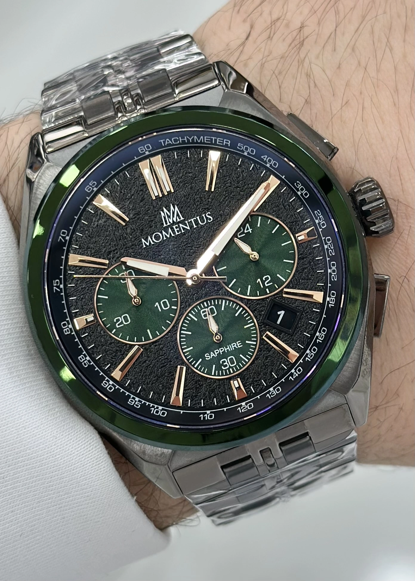 Momentus Orijinal 2 Yıl Garantili Safir Cam Su Geçirmez Çelik Kordon Erkek Kol Saati ILKSM340T-15SN
