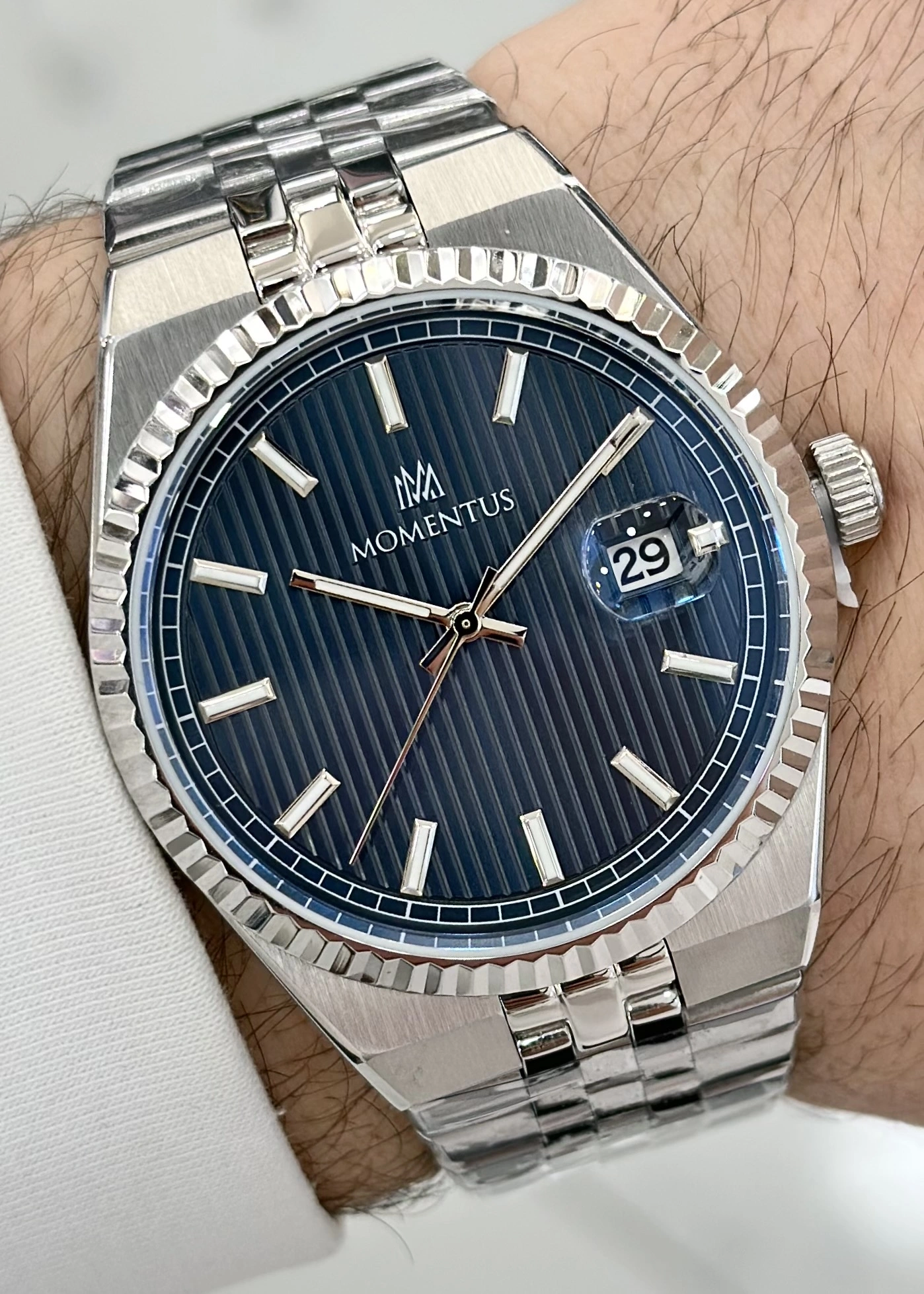 Momentus Orijinal 2 Yıl Garantili Damat Nişan Hediyesi Takvimli Su Geçirmez Erkek Kol Saati ILKCR264S-11SS
