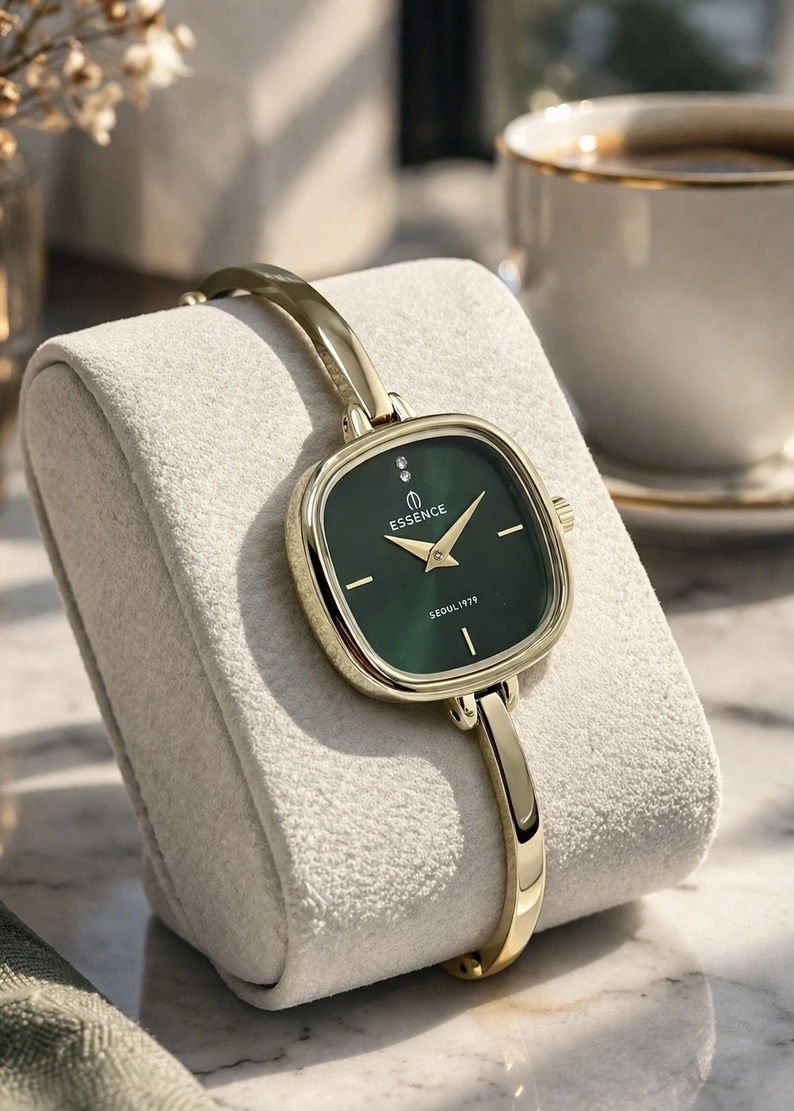 Essence Orijinal 2 Yıl Garantili Çelik Kordon Kare Kadın Kol Saati