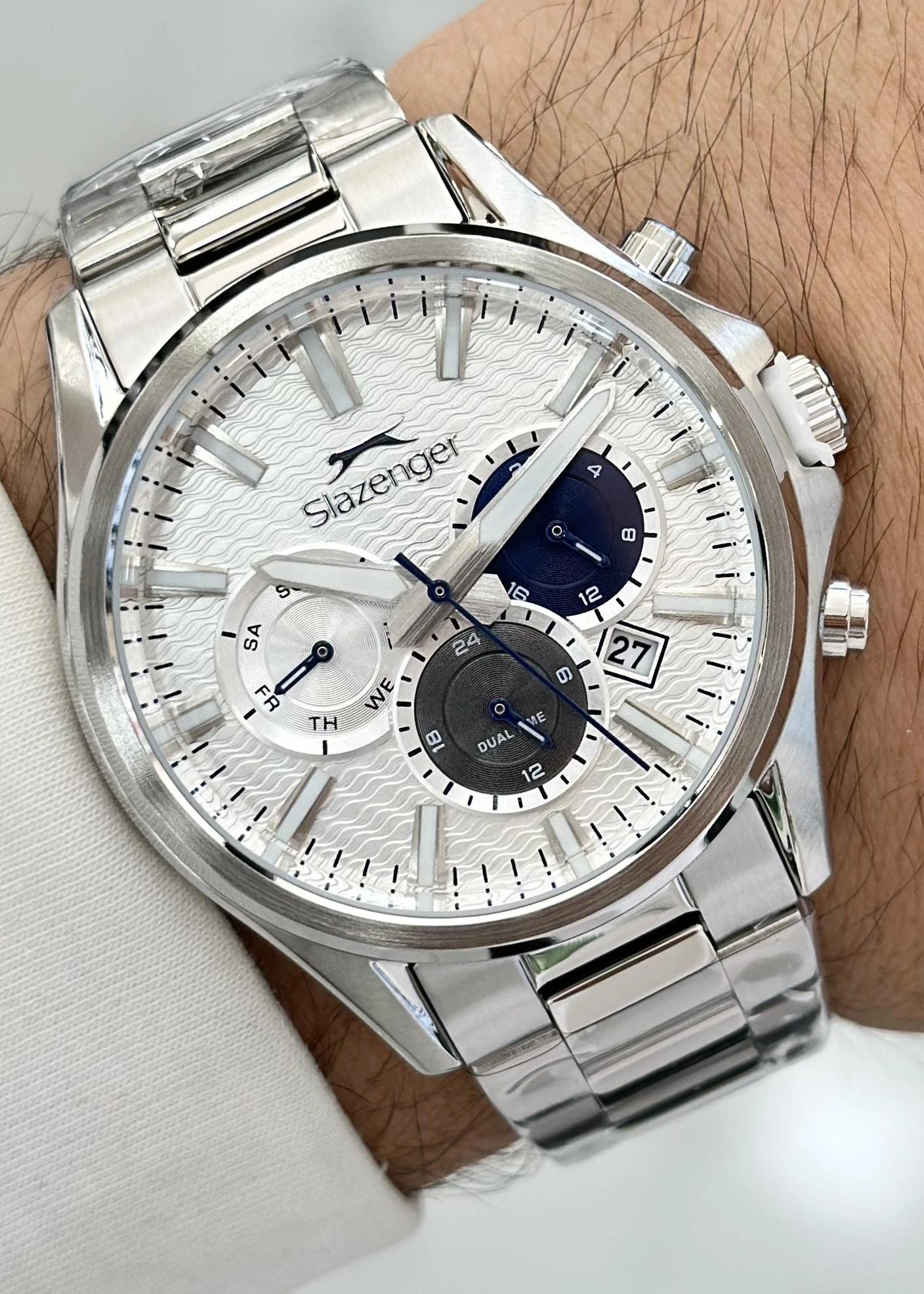 Slazenger Su Geçirmez Orijinal Garantili Çelik Kordon Fonksiyonlu Erkek Kol Saati ILK.60133