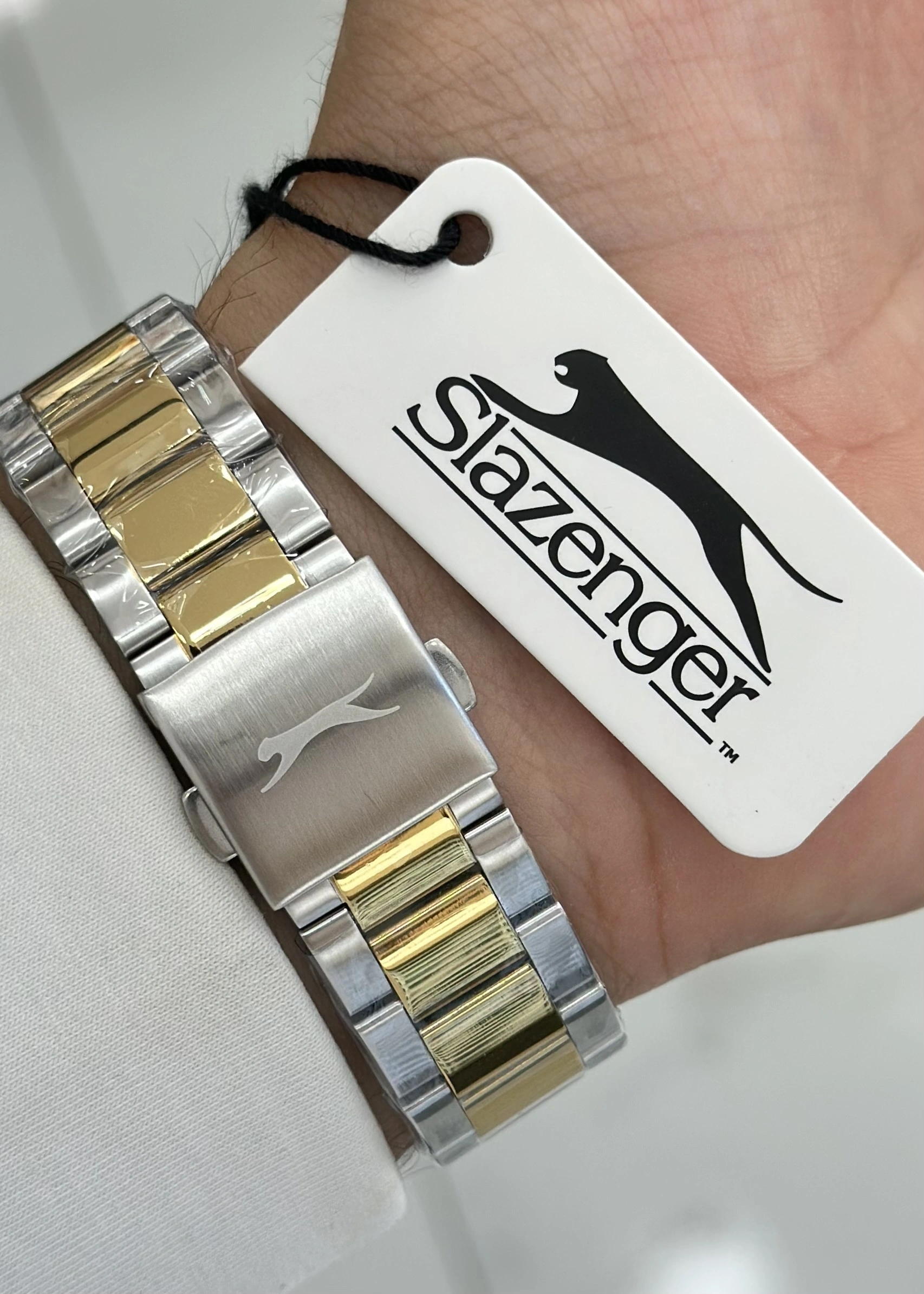 Slazenger Çelik Kordon Fonksiyonlu Su Geçirmez Yeşil Kadran Hediyelik Erkek Kol Saati ILK.60127
