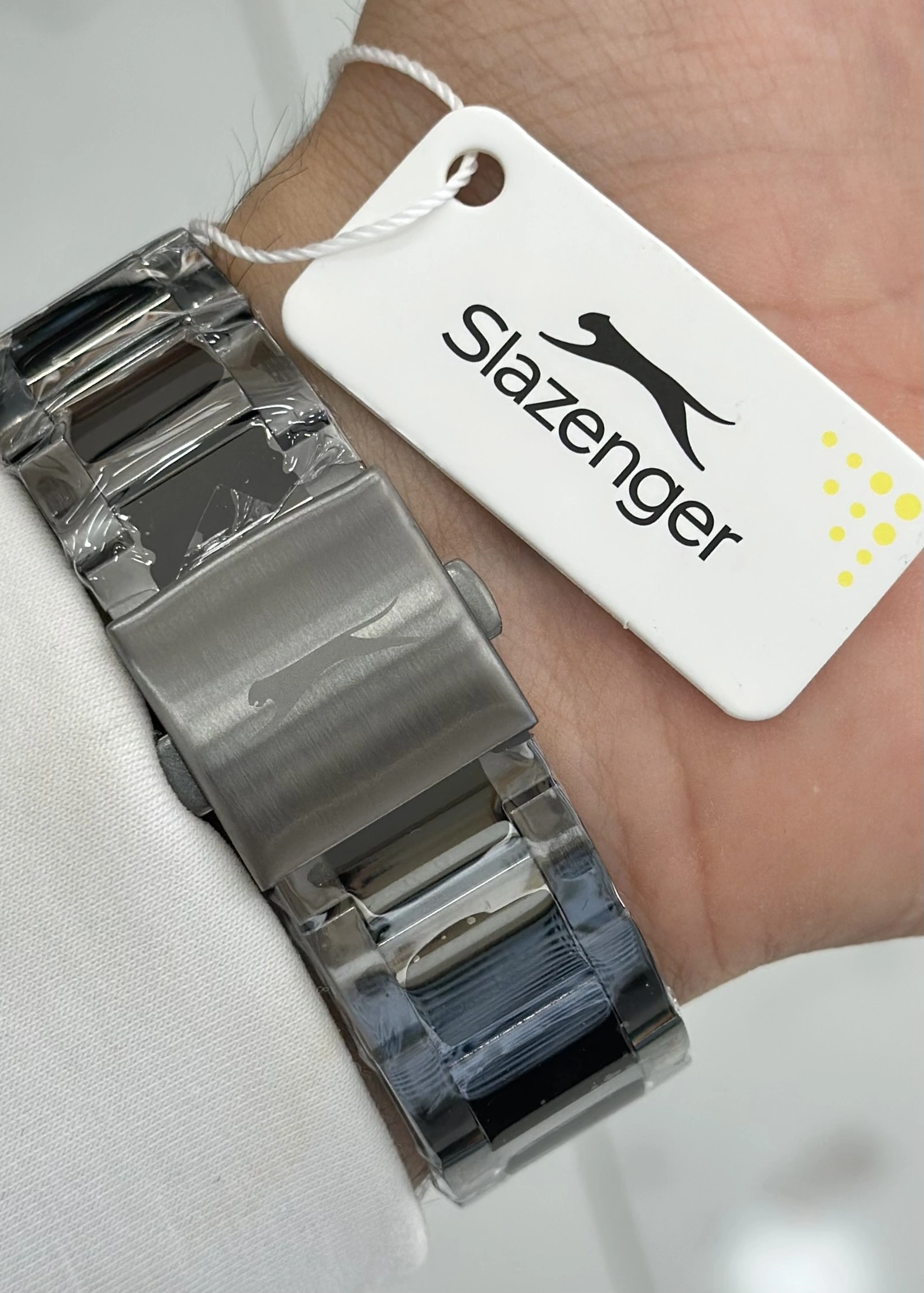 Slazenger Orijinal 2 Yıl Garantili Siyah Kadran Fonksiyonlu Su Geçirmez Çelik Kordon Erkek Kol Saati ILK.93601