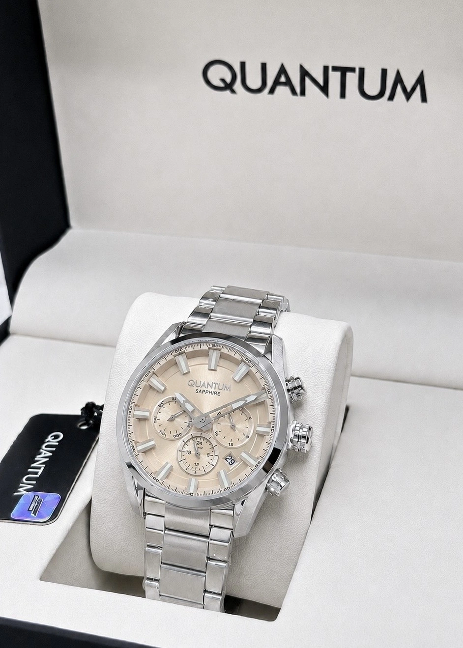 Quantum 24 Ay Garantili Çelik Kordon Safir Cam Fonksiyonlu Erkek Kol Saati