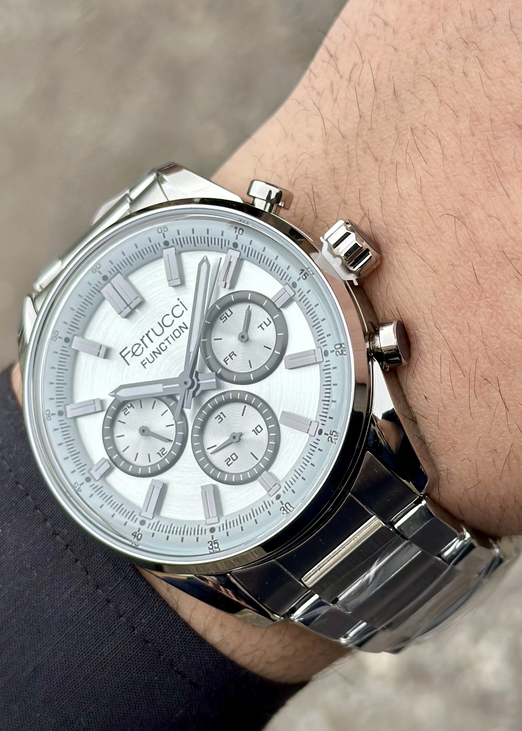 Ferrucci Gümüş Renk Kordon Erkek Kol Saati