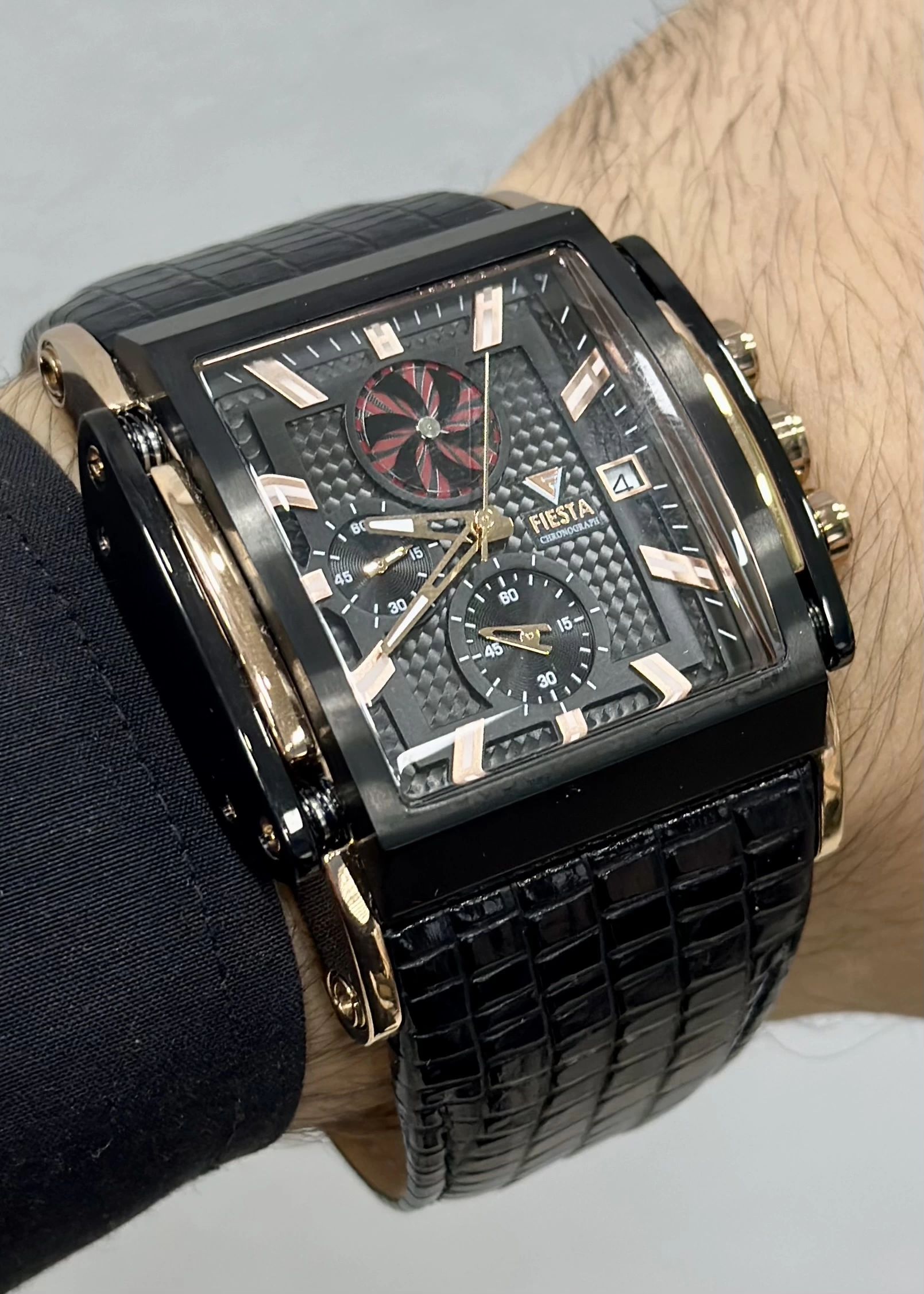 Fiesta Siyah Deri Kordon Erkek Kol Saati Fonksiyonlu