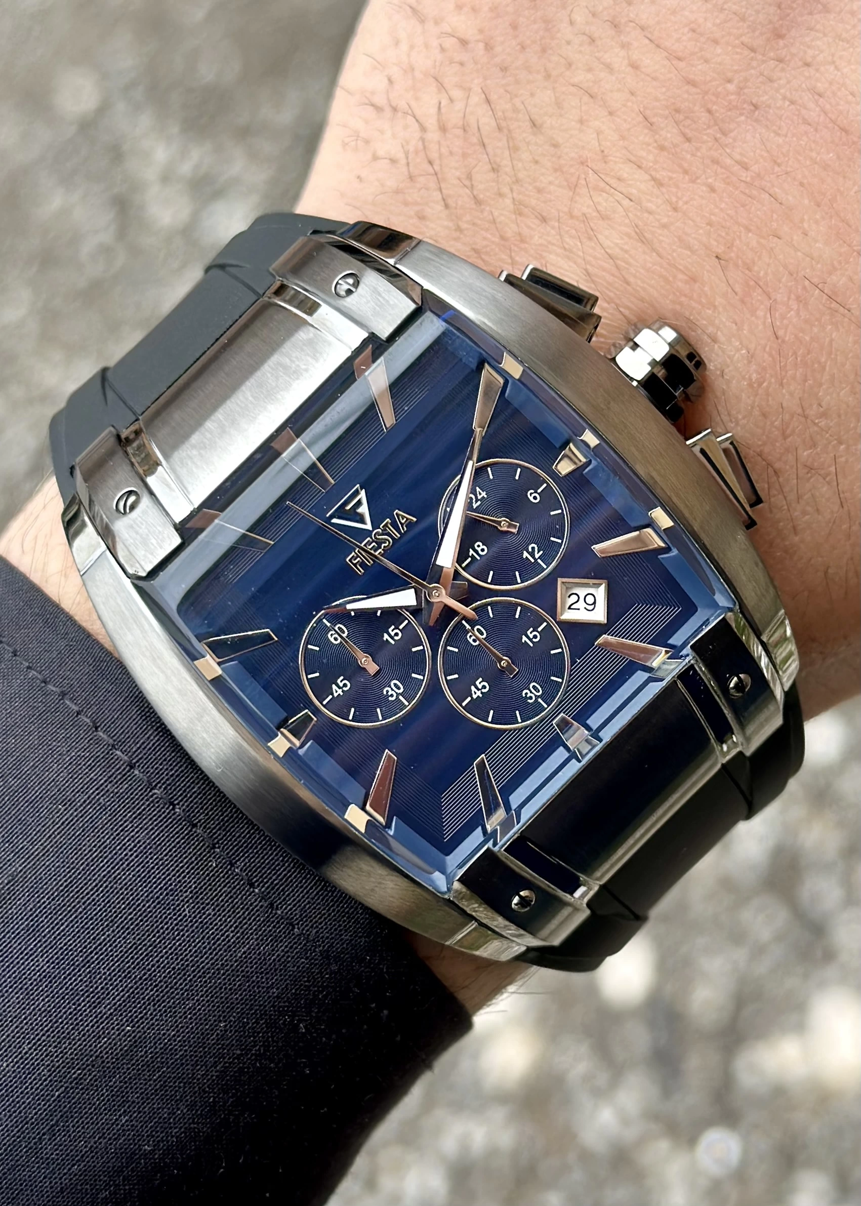 Fiesta Lacivert Çelik Kasa Erkek Kol Saati