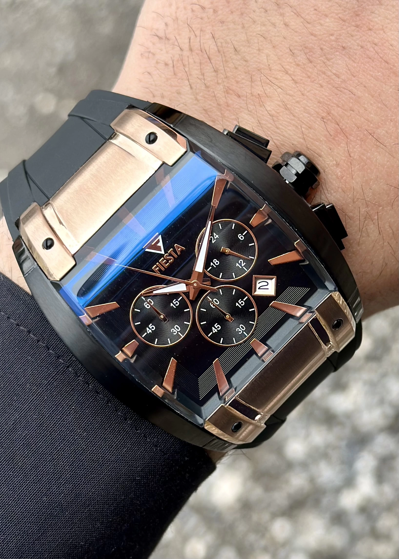 Fiesta Siyah Çelik Kasa Erkek Kol Saati