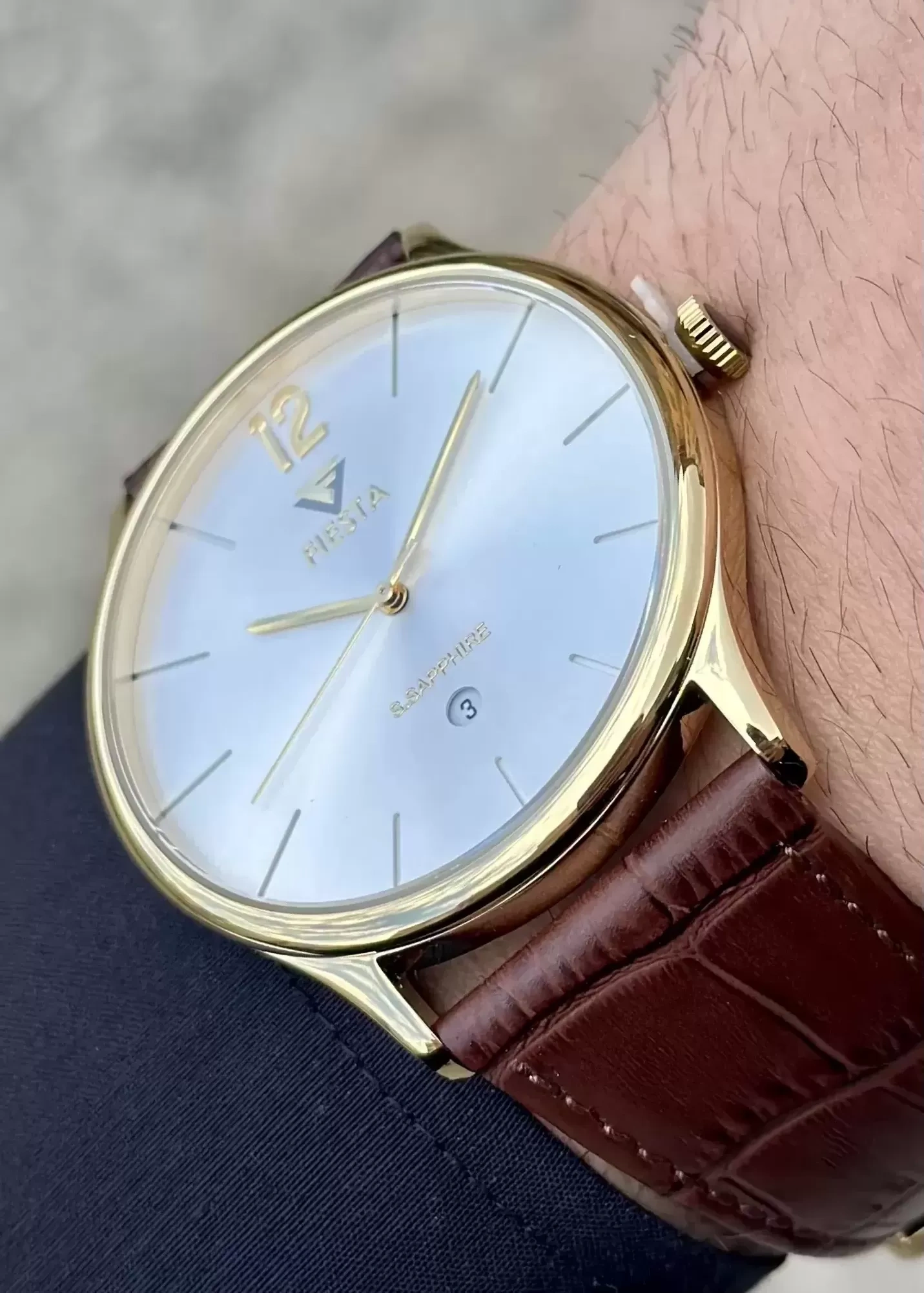 Fiesta Sarı Çelik Kasa Erkek Kol Saati