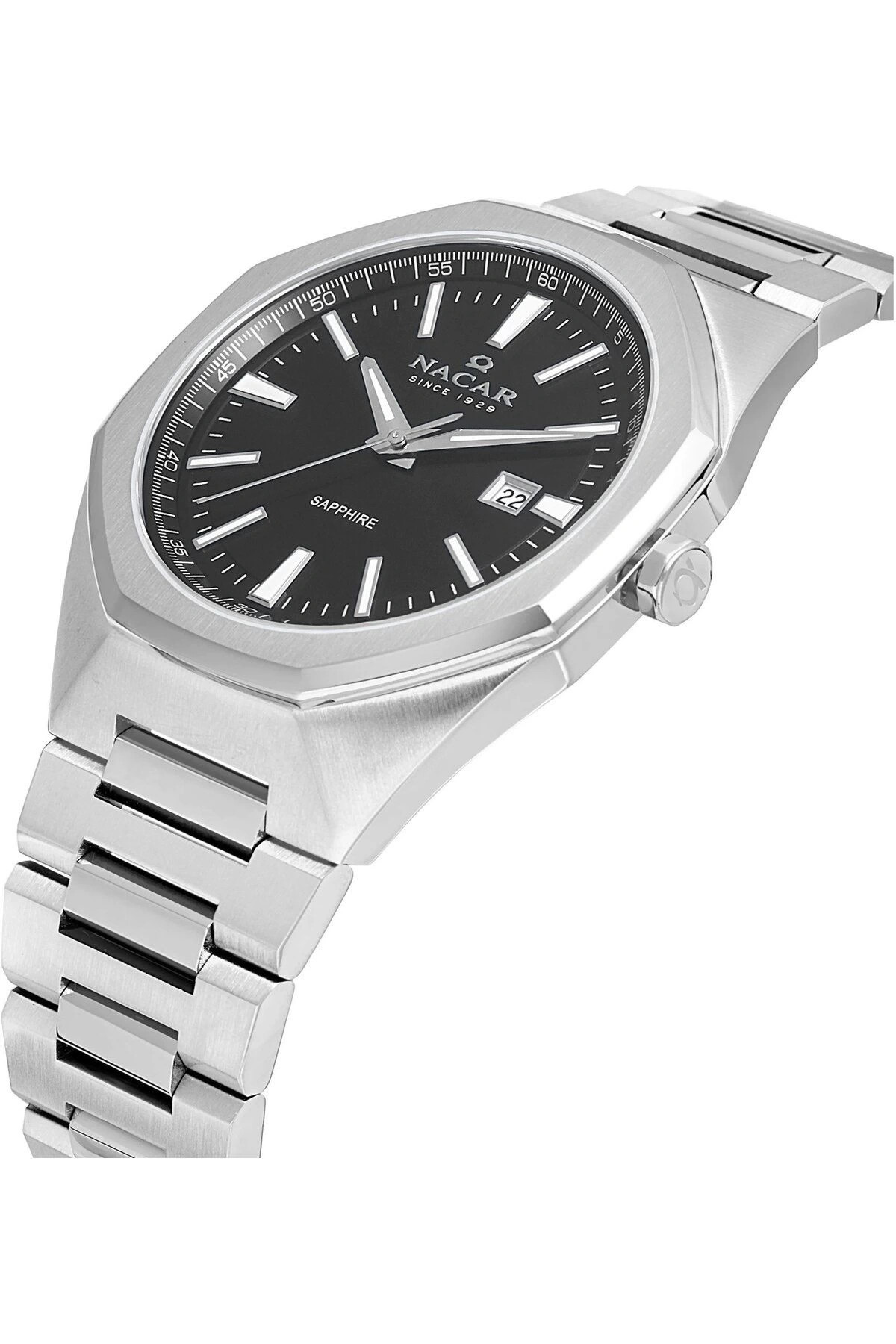 NACAR Nc08-29430494-abm Safir Camlı Paslanmaz Çelik Erkek Kol Saati