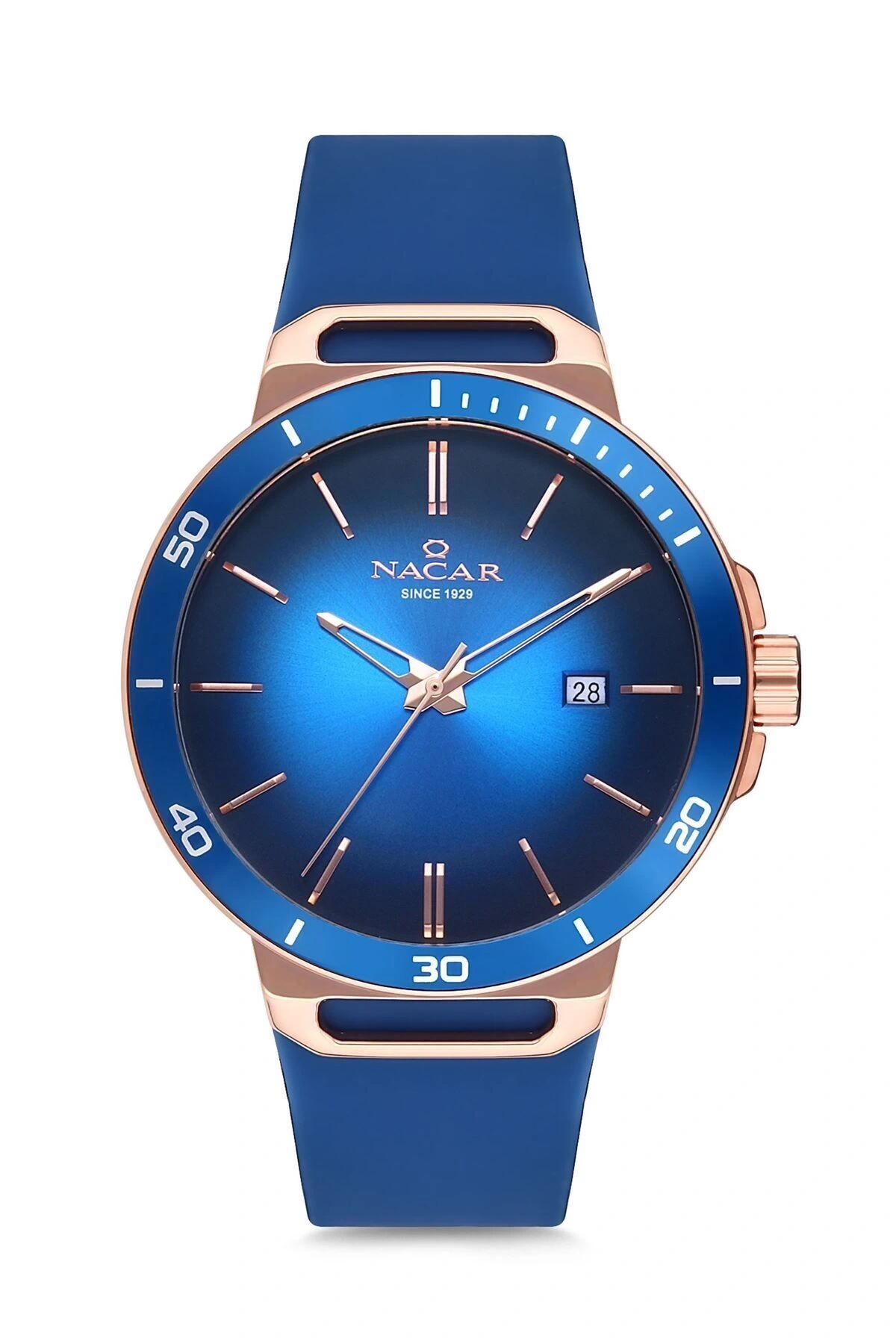 NACAR MAVİ SİLİKON ERKEK KOL SAATİ NC34-290403-RLS3