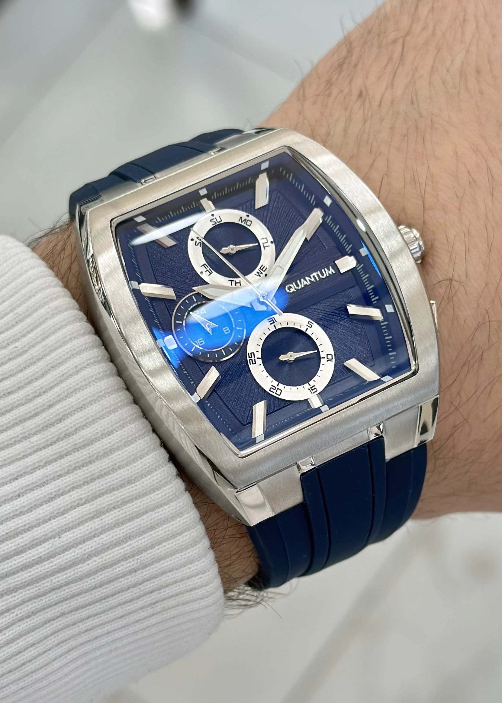 Quantum Marka Kare Mavi Erkek Kol Saati