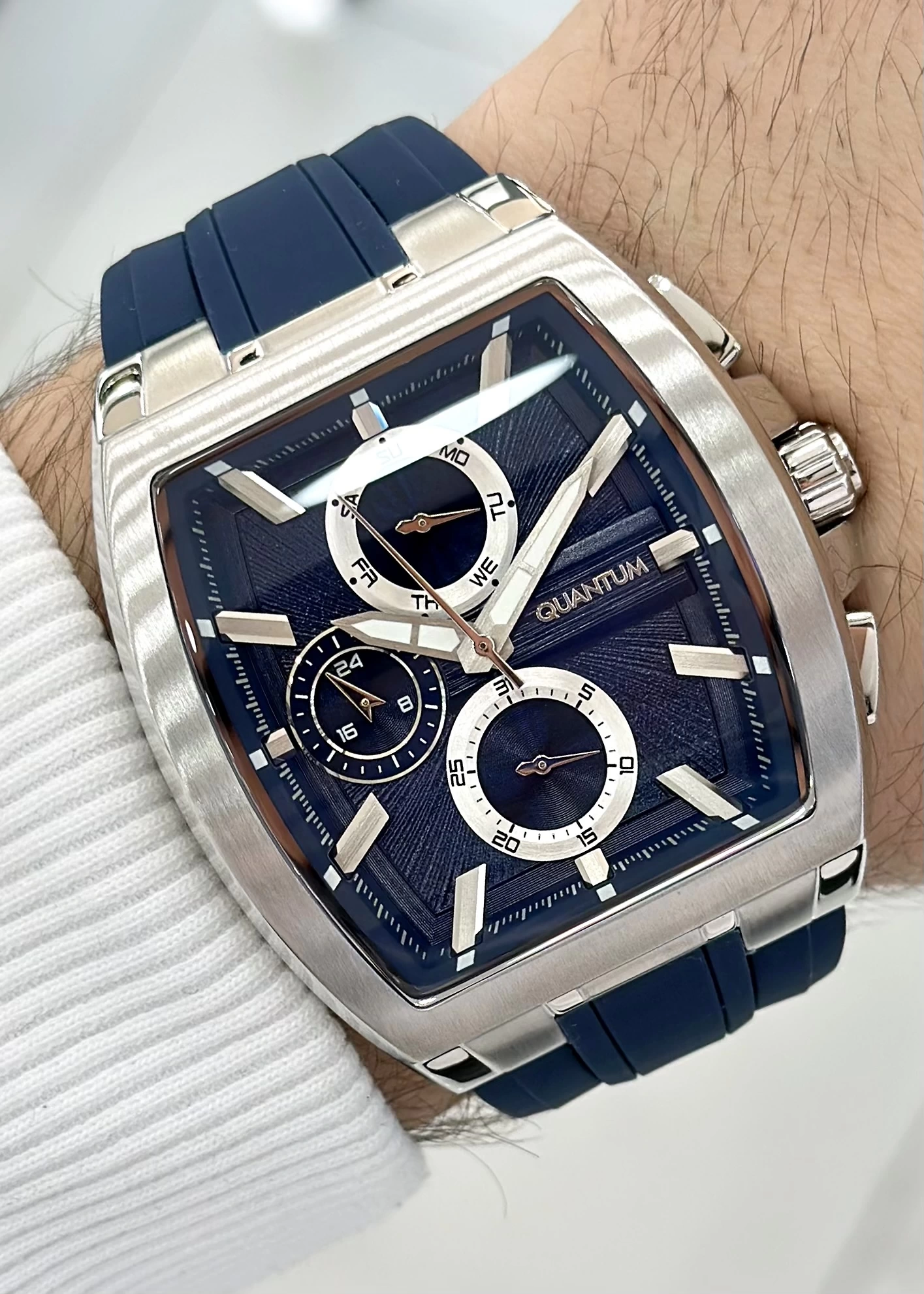 Quantum Marka Kare Mavi Erkek Kol Saati