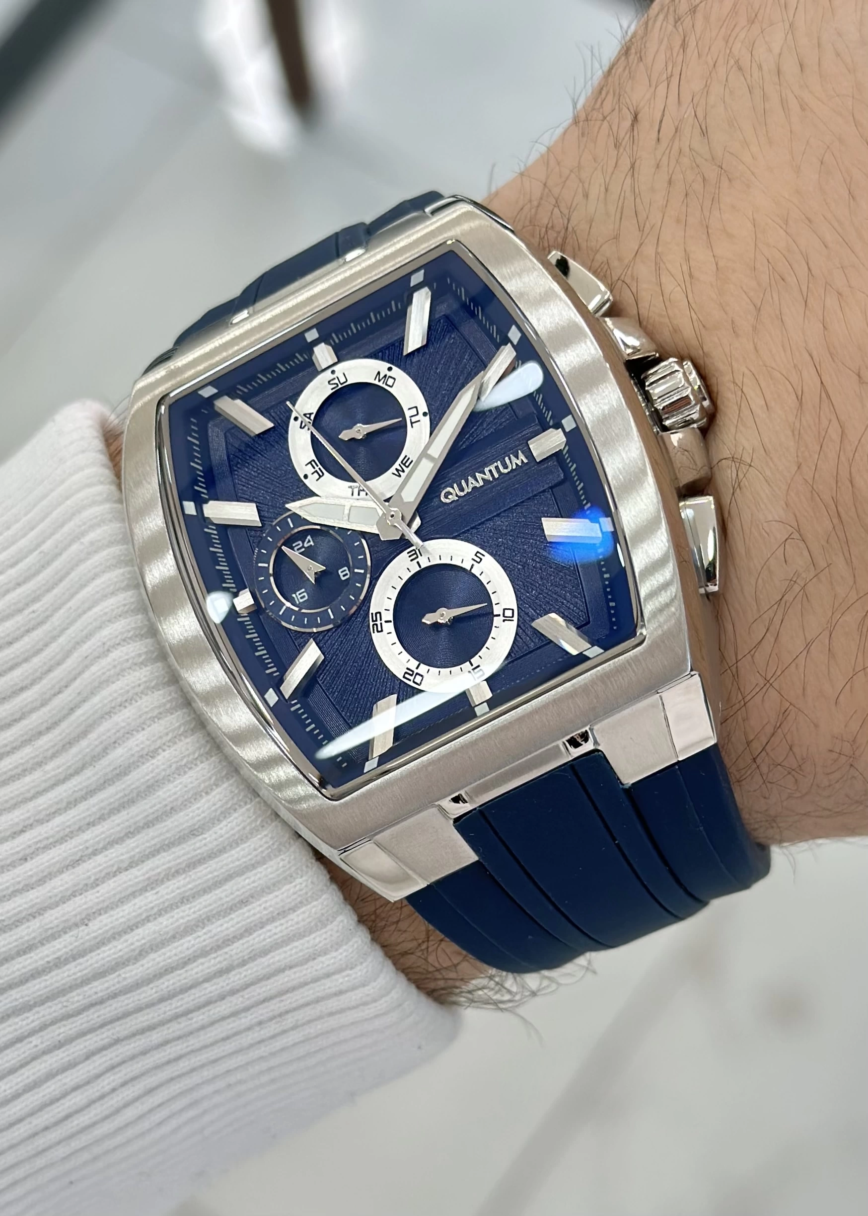 Quantum Marka Kare Mavi Erkek Kol Saati