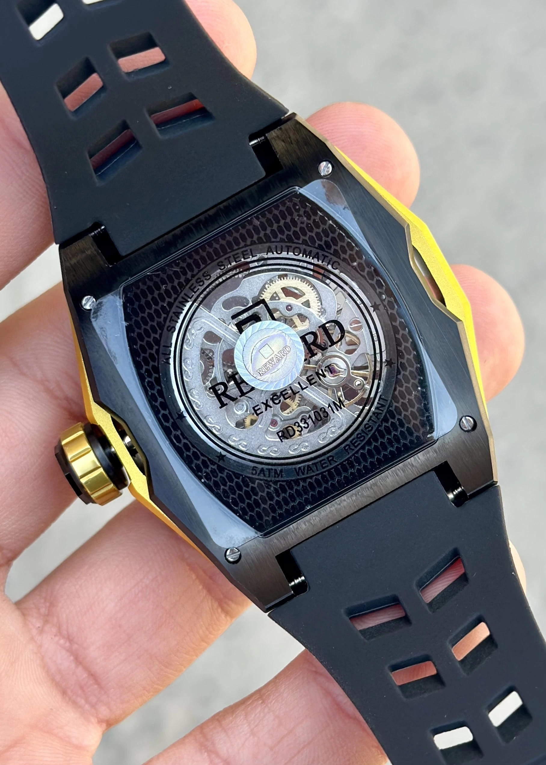 Reward Gold/Siyah Çelik Kasa Otomatik Erkek Kol Saati