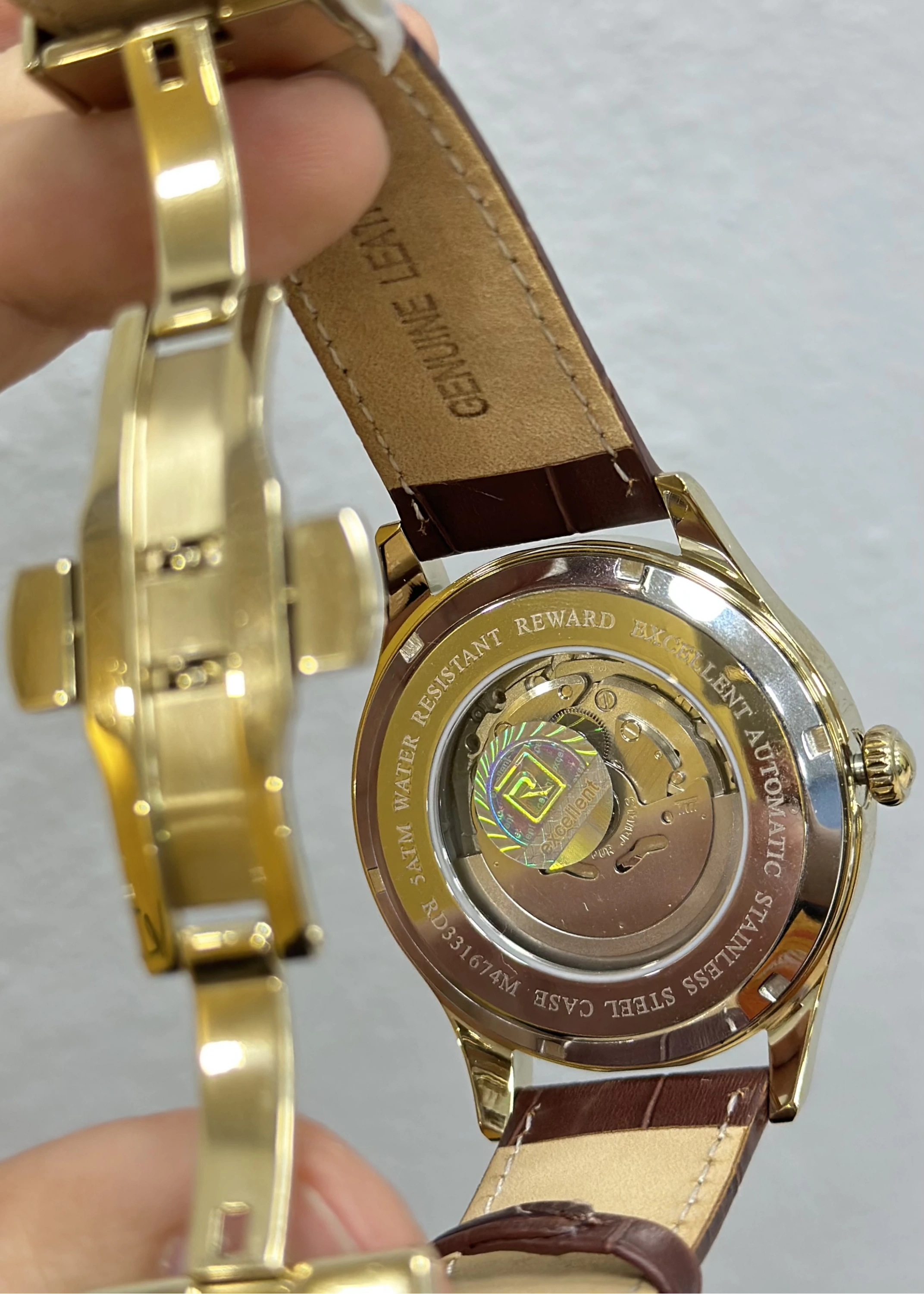 Reward Siyah Deri Kordon Otomatik Erkek Kol Saati