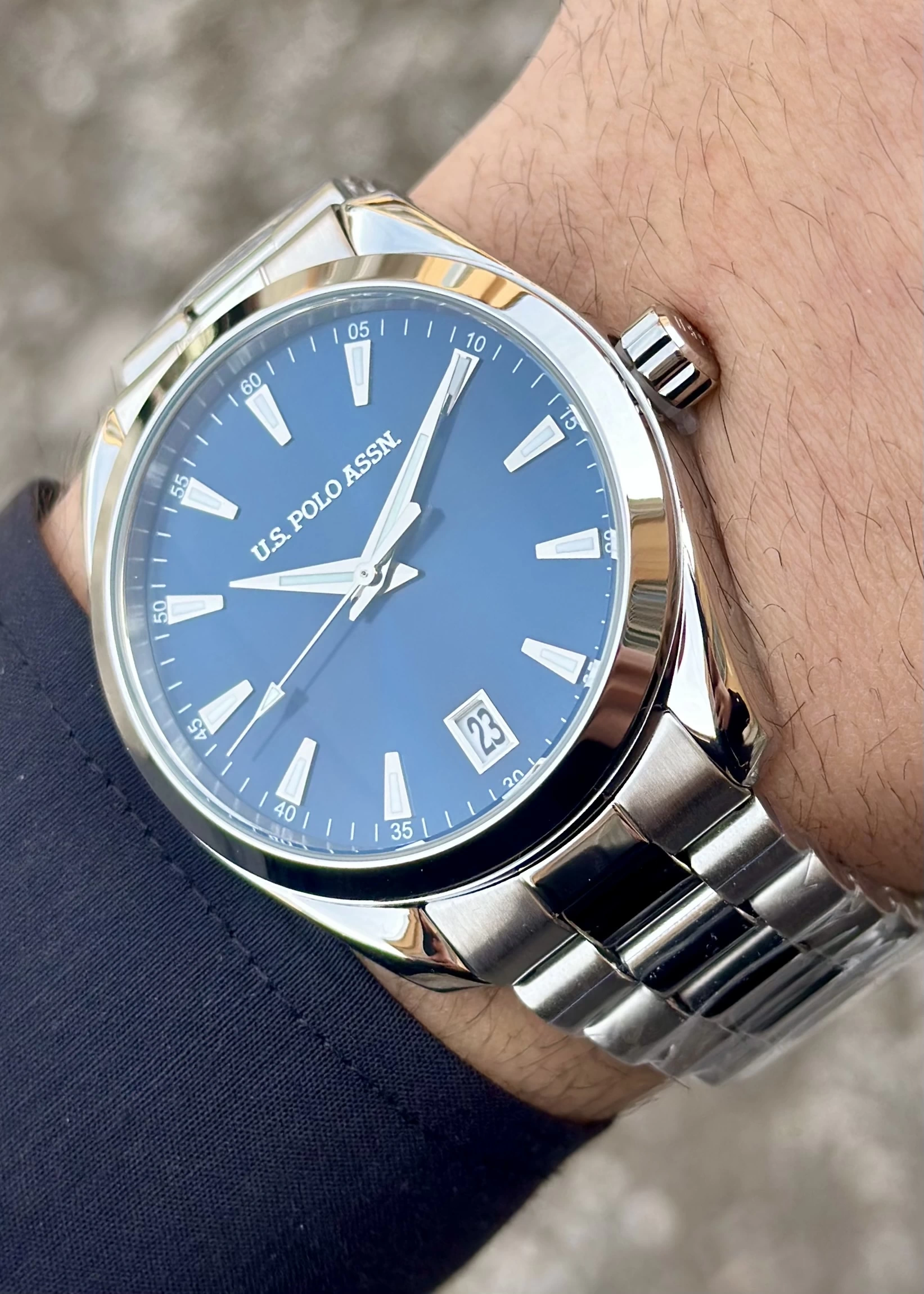 U.S. Polo Assn. USPA1095-01 Metalik Gri Çelik Erkek Kol Saati