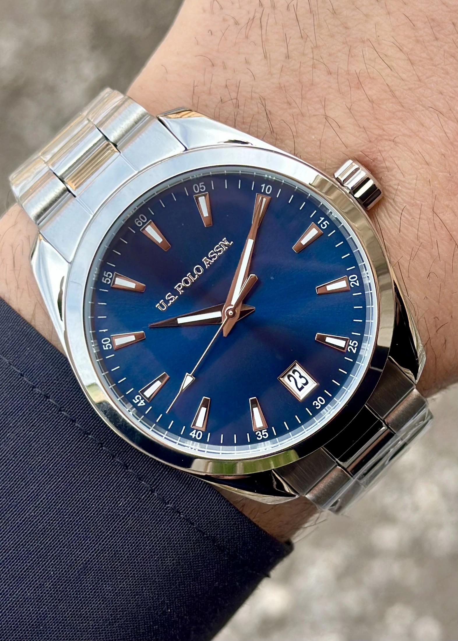 U.S. Polo Assn. USPA1095-01 Metalik Gri Çelik Erkek Kol Saati