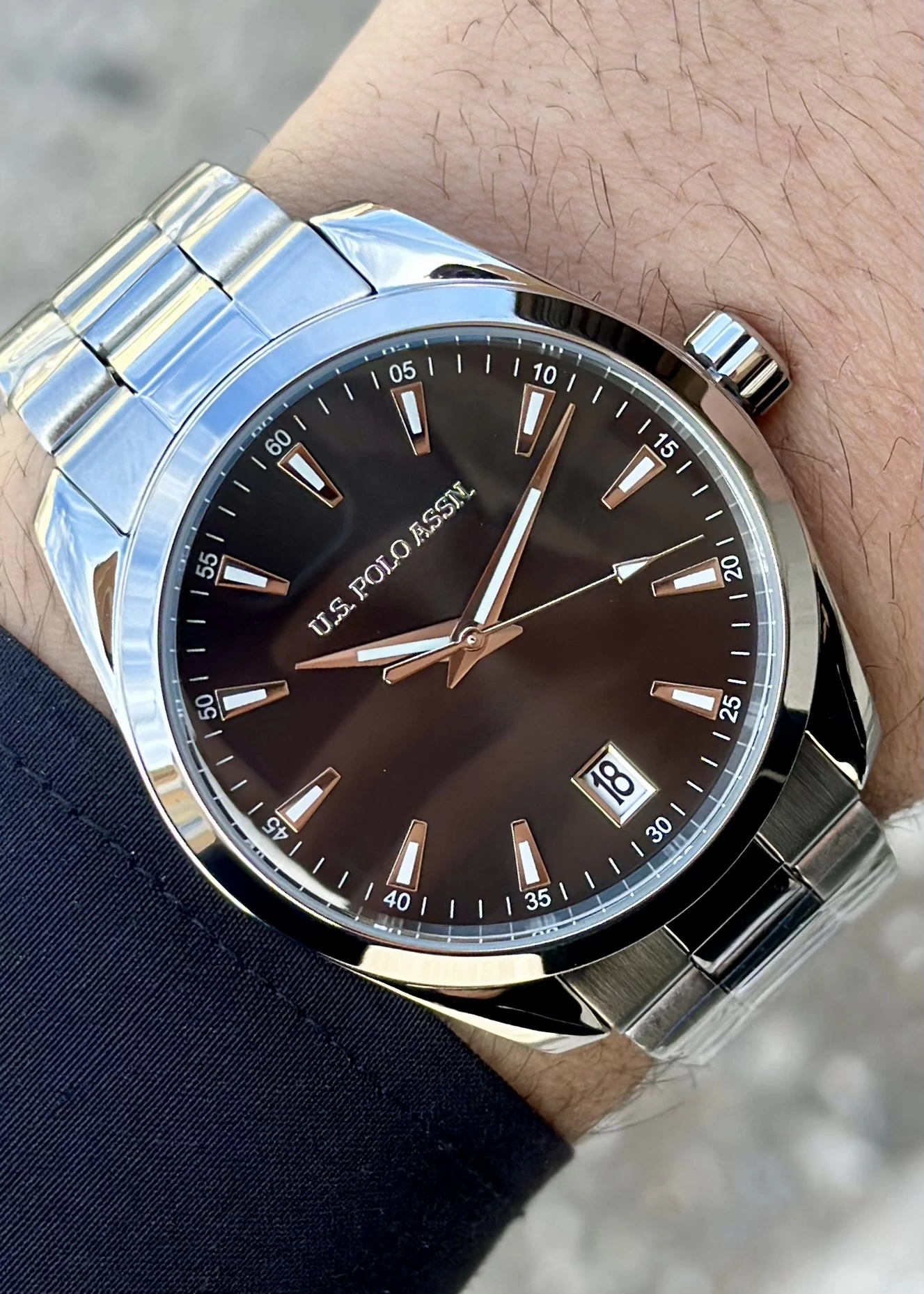 U.S. Polo Assn. USPA1095-02 Metalik Gri Çelik Erkek Kol Saati