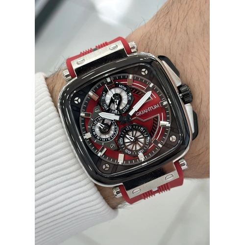 Quantum Kırmızı Silikon Kordon Fonksiyonlu Su Geçirmez Erkek Kol Saati