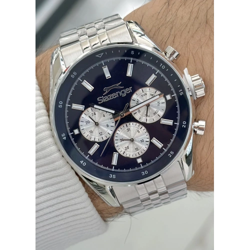 Slazenger Orijinal 2 Yıl Garantili Su Geçirmez Çelik Kordon Fonksiyonlu Erkek Kol Saati