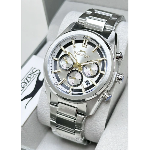 Slazenger Orijinal 2 Yıl Garantili Su Geçirmez Çelik Kordon Fonksiyonlu Erkek Kol Saati ILK2554A4