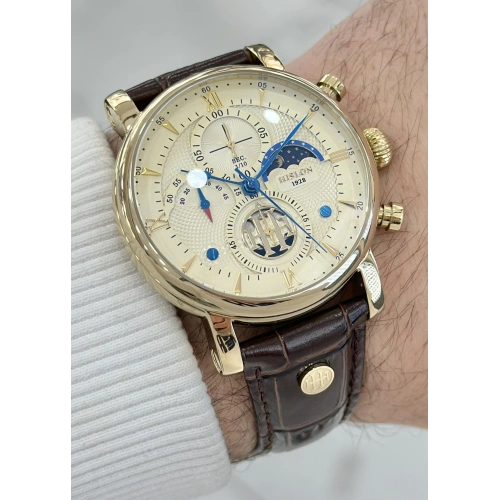 Hislon Orijinal Deri Kordon Su Geçirmez Erkek Kol Saati ILKTM105G-08KG