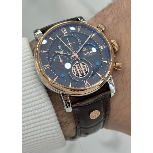 Hislon Orijinal Deri Kordon Su Geçirmez Erkek Kol Saati ILKTM105T-05KR