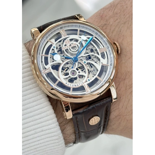 Hislon Orijinal Deri Kordon Su Geçirmez Otomatik Erkek Kol Saati ILKSD104R-16KR