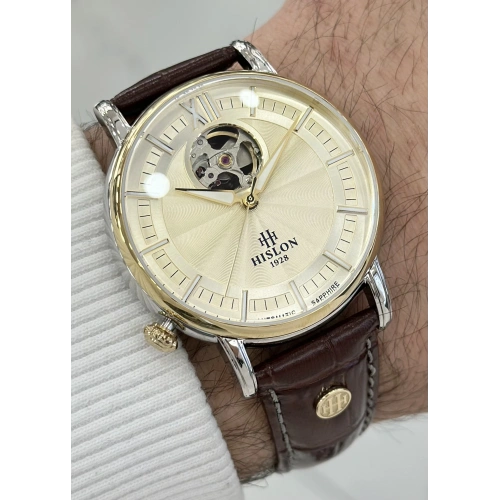 Hislon Orijinal Deri Kordon Su Geçirmez Otomatik Erkek Kol Saati ILKSD140T-08KG