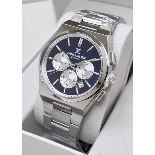 Daniel Klein Orijinal 2 Yıl Garantili Lacivert Kadran Metal Kordon Erkek Kol Saati ILK10527P2