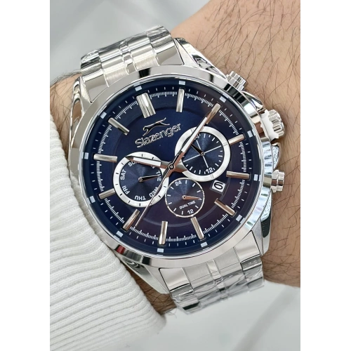 Slazenger Orjinal 2 Yıl Garantili Su Geçirmez Çelik Kordon Çelik Kasa 10 Atm İç Kadran Fonksiyonları Aktif Erkek Kol Saati