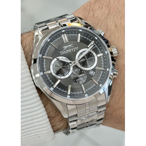 Slazenger Orjinal 2 Yıl Garantili Su Geçirmez Çelik Kordon Çelik Kasa 10 Atm İç Kadran Fonksiyonları Aktif Erkek Kol Saati
